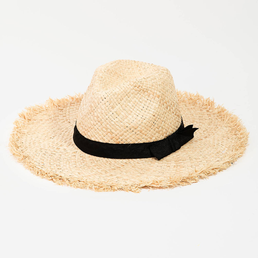 Raffia Braided Flat Brim Straw Hat