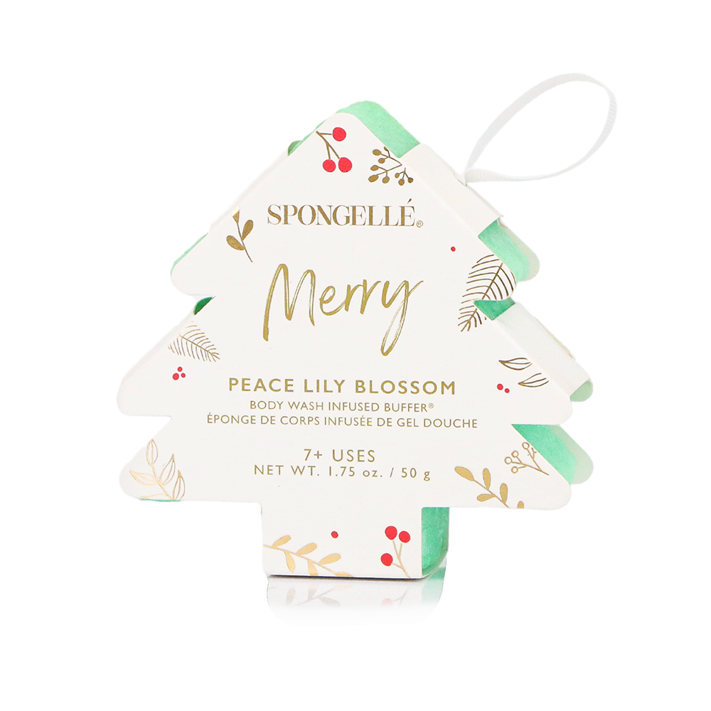 Peace Lily Blossom (Merry) Holiday Tree Ornament Buffer
