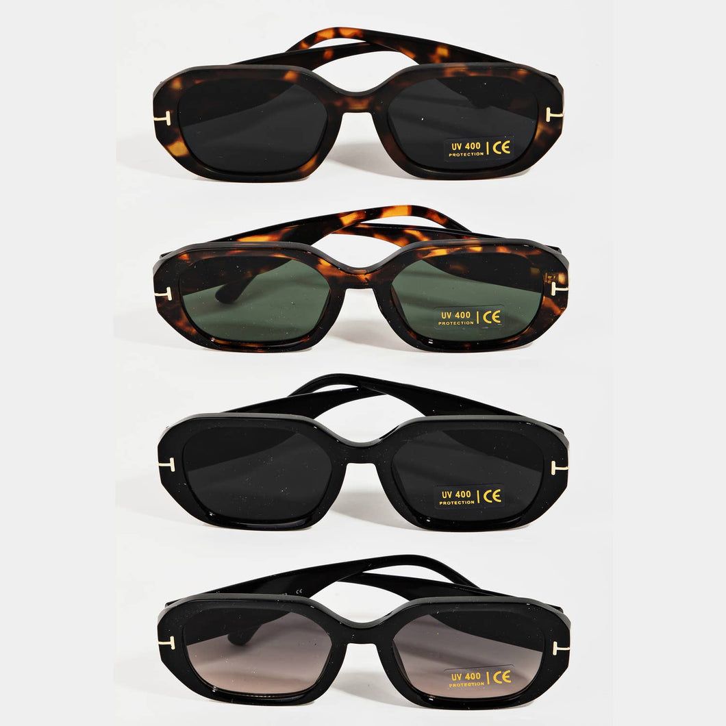 Acetate Oval Frame Sunglasses Set