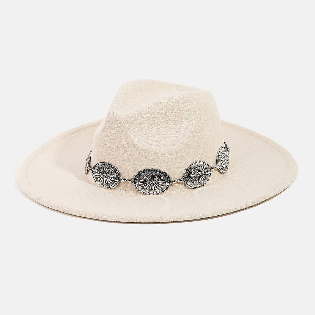 Oval Disc Chain Fedora Hat