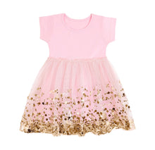 Load image into Gallery viewer, Gold Blush Sequin Tutu Dress
