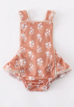 Load image into Gallery viewer, Coral Lace Bubble Romper
