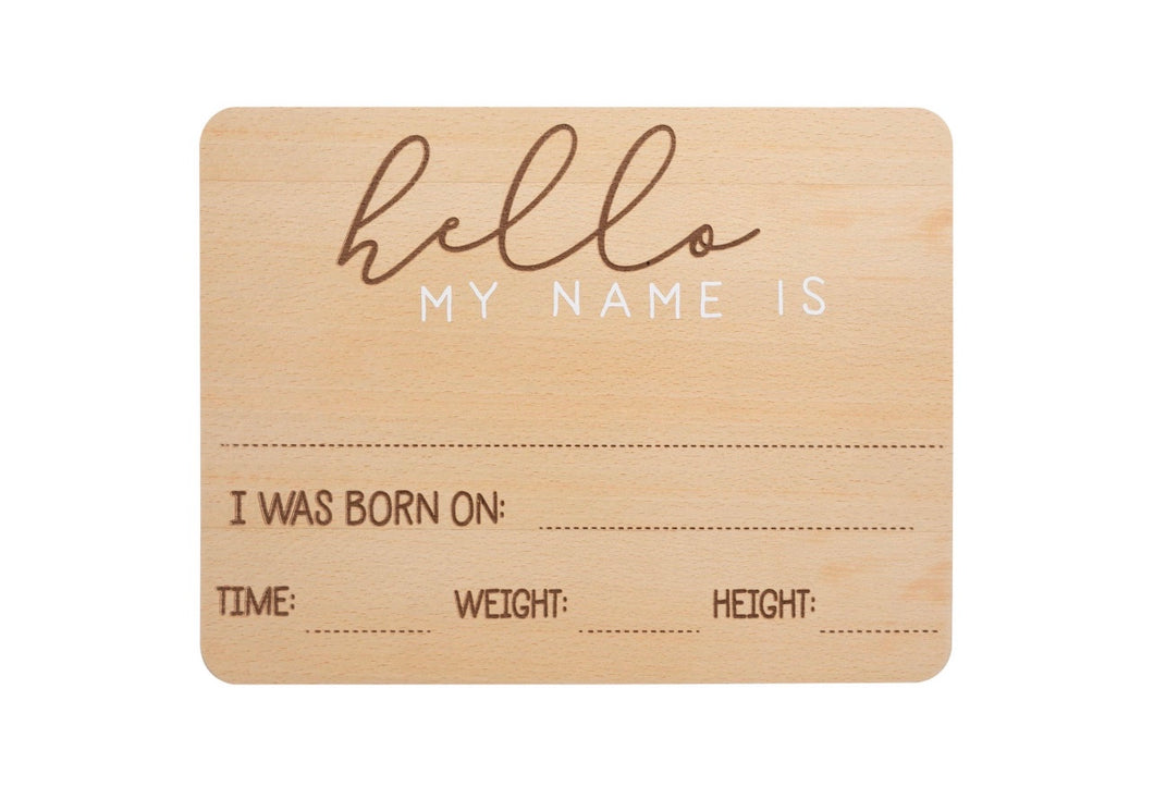 “Hello my name is...” Milestone photo prop