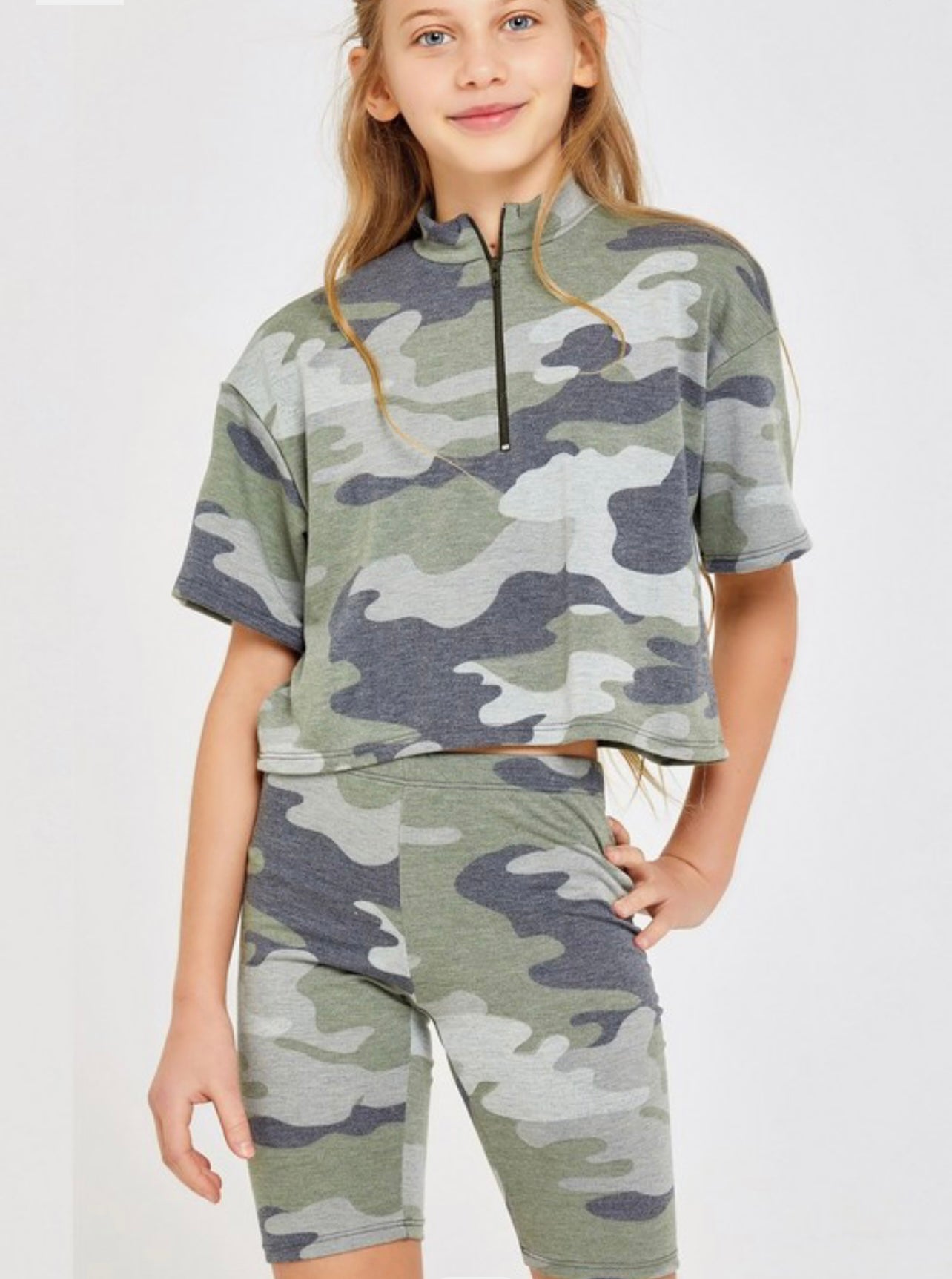Camo Biker Shorts Set