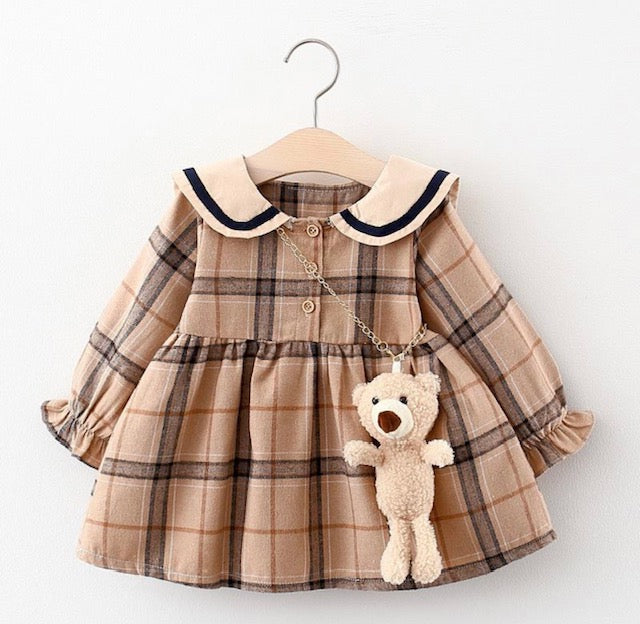 Teddy Bear Plaid Dress