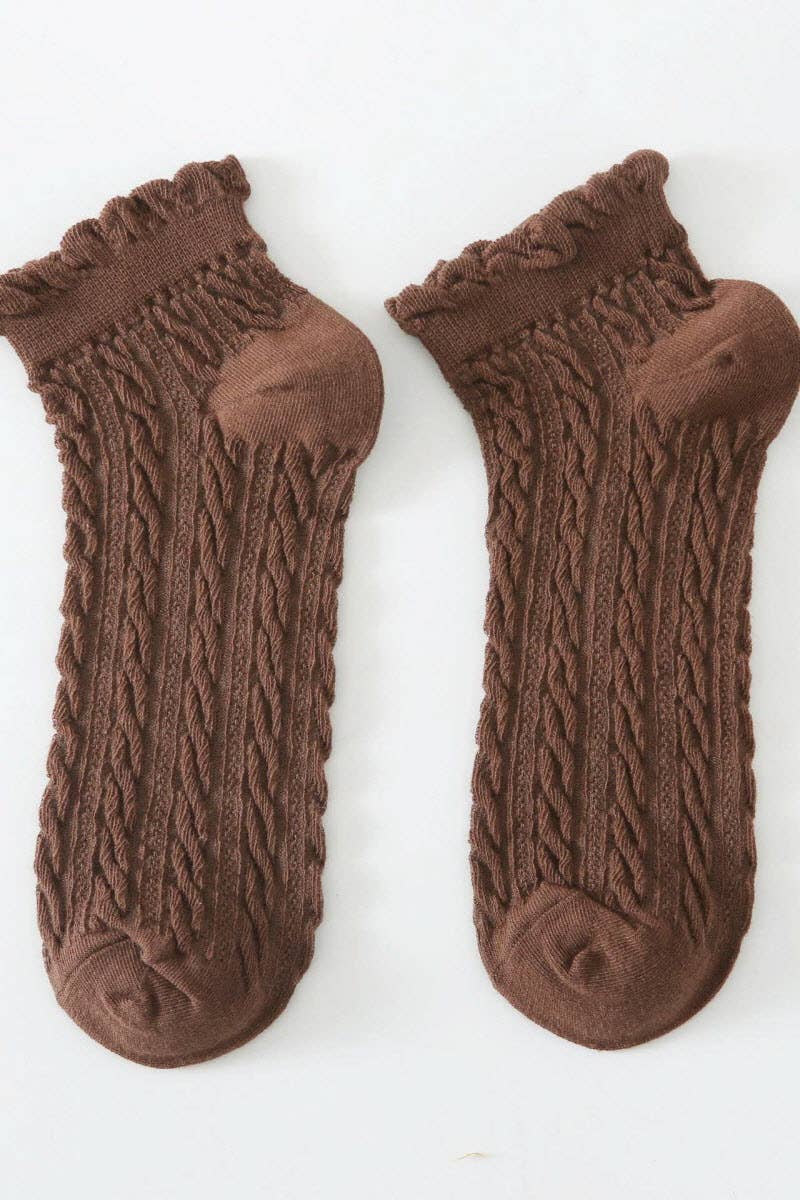 Coffee Twist Ankle Socks