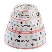 Load image into Gallery viewer, White Chewy Vuiton Dog Bowl
