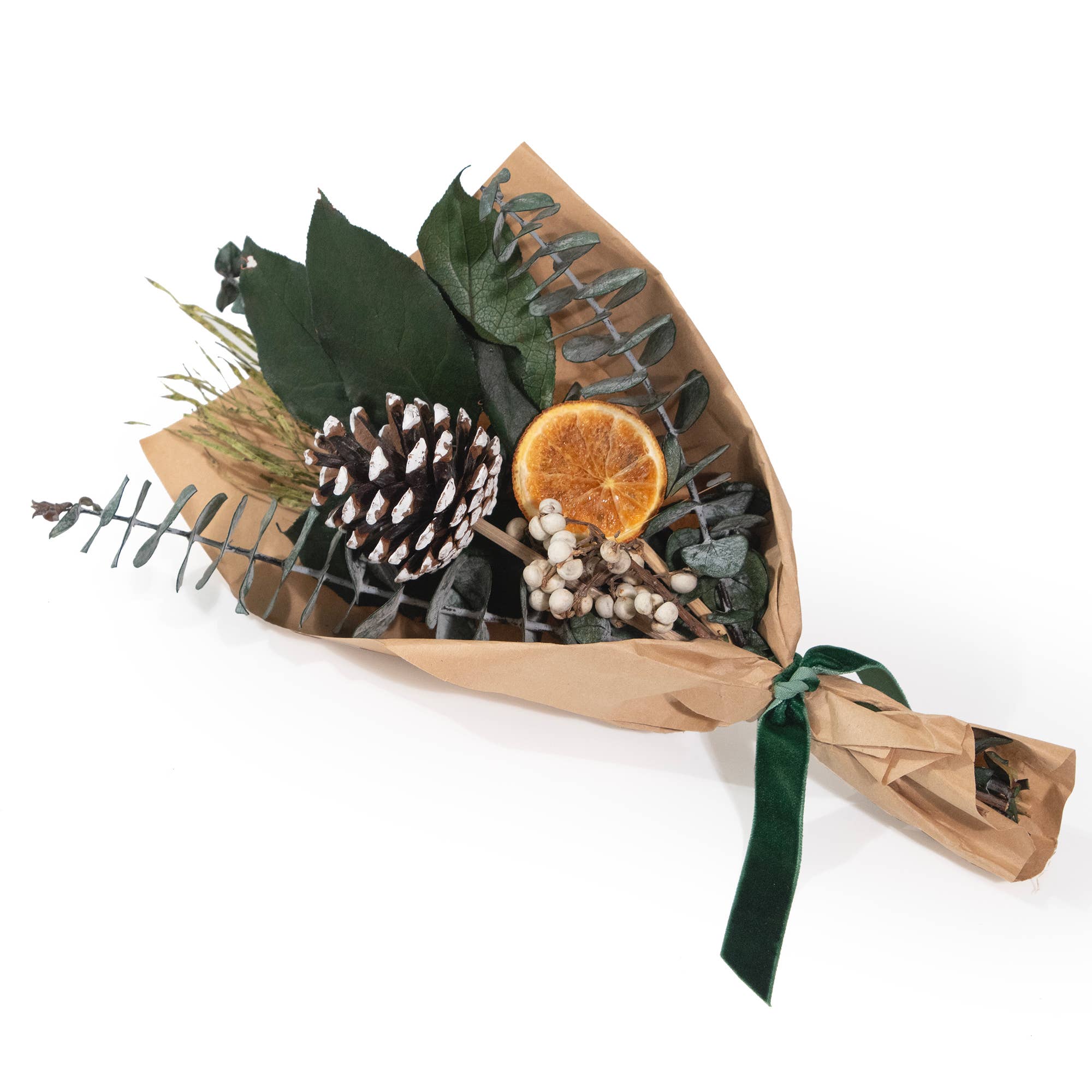 Petite Winter 12" Bouquet: Orange Slice & Baby Eucalyptus