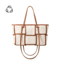 Delany Recycled Vegan Tote Bag in Saddle