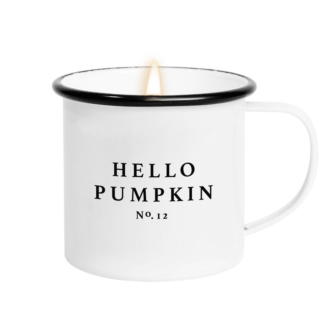 Hello Pumpkin Soy Mug Candle - Fall Home Decor & Gifts